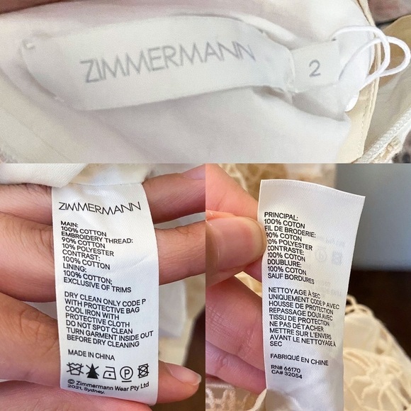 Zimmermann Dress Aliane Cutout Broderie Anglaise Lace Cotton Mini Ivory 2 NWT - Picture 3 of 13